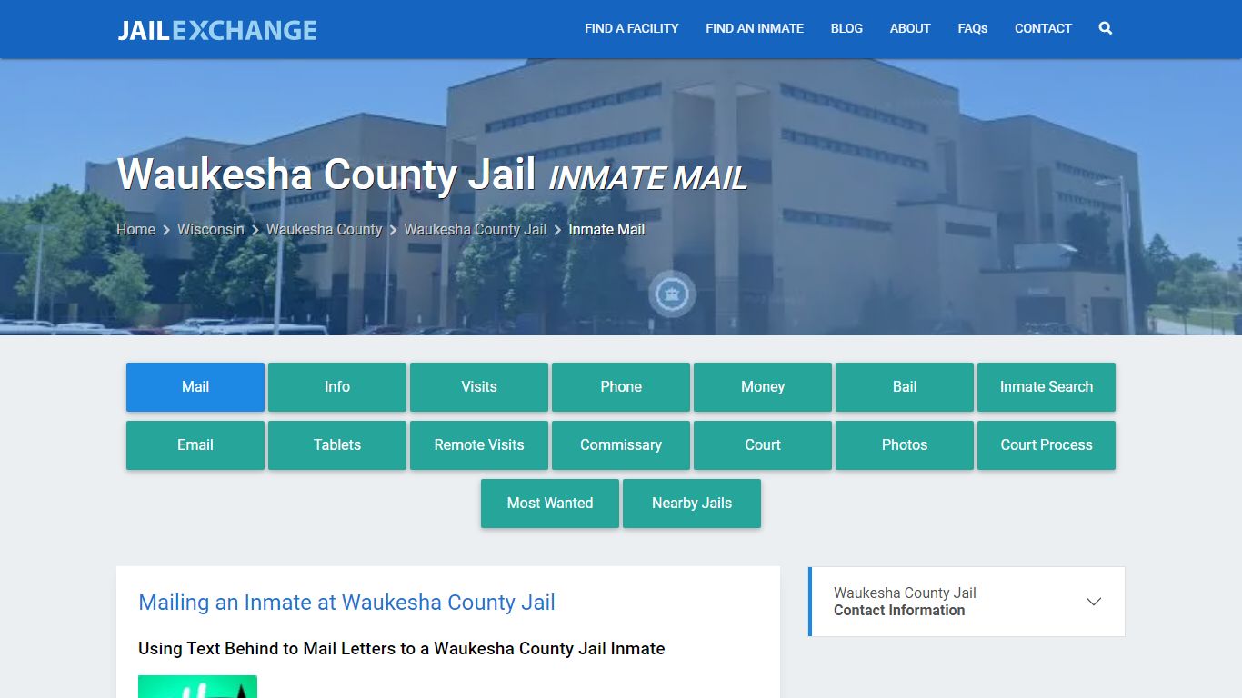 Inmate Mail - Waukesha County Jail, WI - Jail Exchange