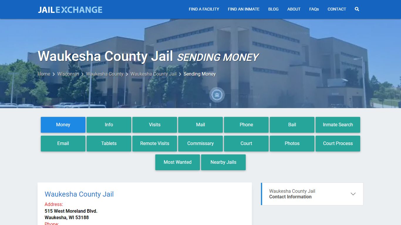 Send Money to Inmate - Waukesha County Jail, WI - Jail Exchange